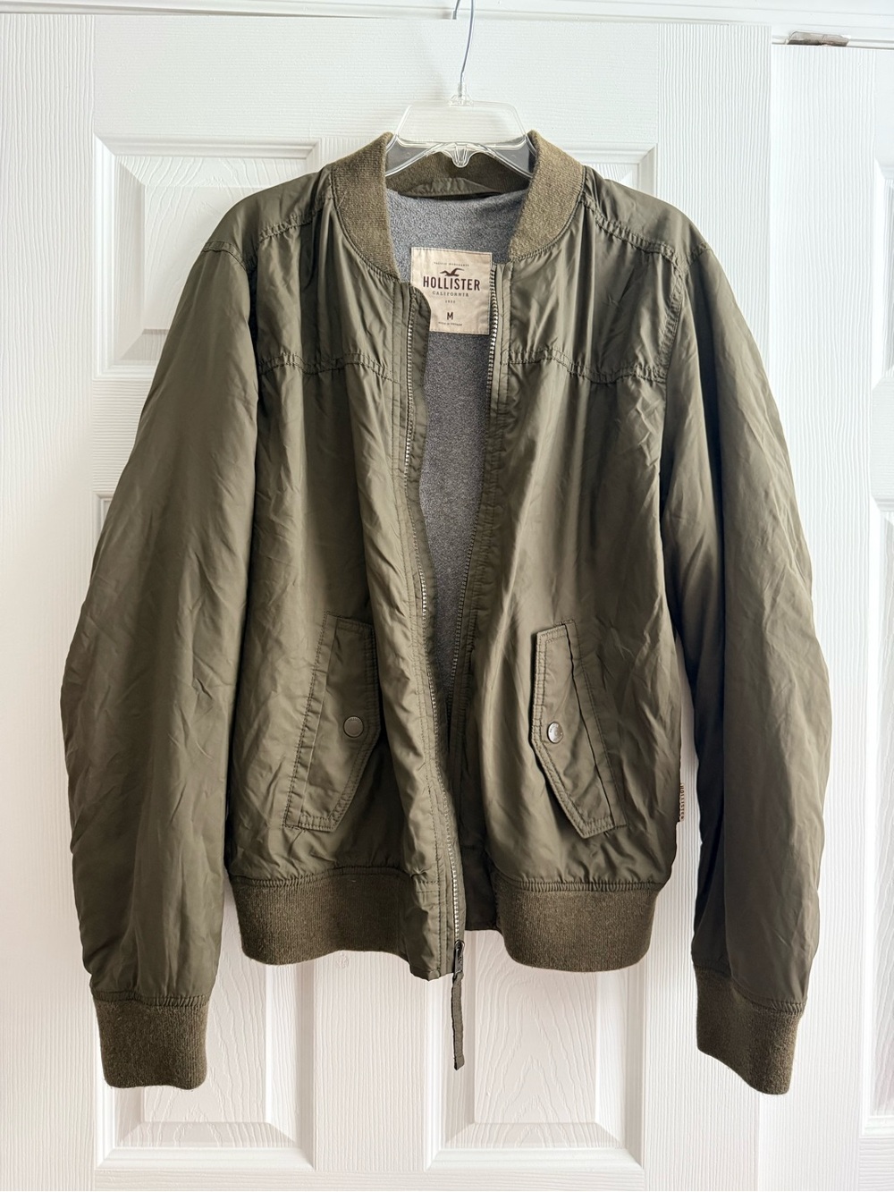 Hollister Olive Green Lightweight Bomber Jacket